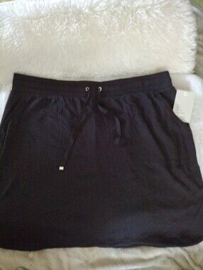 Everyday Black Drawstring Skort